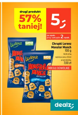 Chrupki Lorenz Monster Munch Papryka promocja w Dealz
