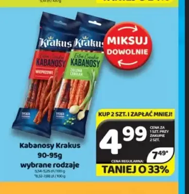 Kabanosy Krakus z zieloną cebulką promocja w Delfin