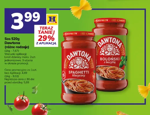 Sos spaghetti klasyczny Dawtona promocja w Hitpol