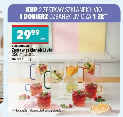 Zestaw szklanek Livio 350ml promocja w Biedronka Home