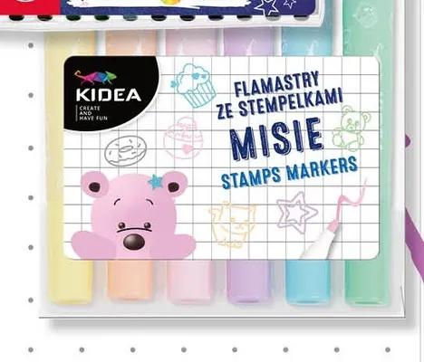 Flamastry ze stempelkami Misie Kidea promocja w POLOmarket