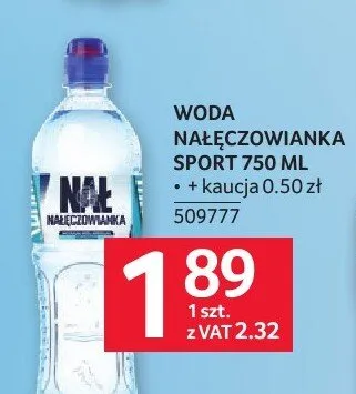 Woda mineralna Nałęczowianka Sport promocja w Selgros