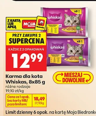 Karma dla kota Whiskas promocja w Biedronka