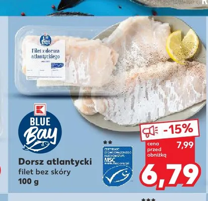 Dorsz atlantycki filet bez skóry Blue Bay promocja w Kaufland