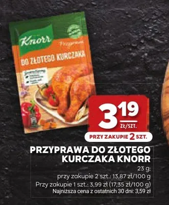 Przyprawa do złotego kurczaka Knorr promocja w Stokrotka