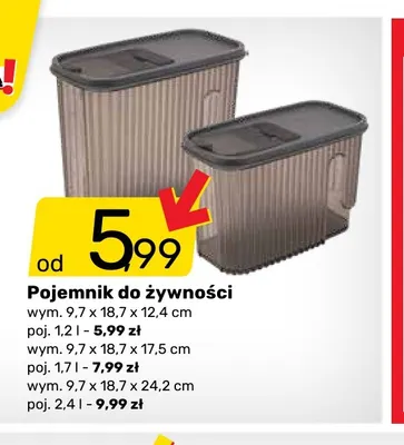 Pojemnik do żywności 1,2 l 9,7x18,7x12,4 cm promocja w Bricomarche