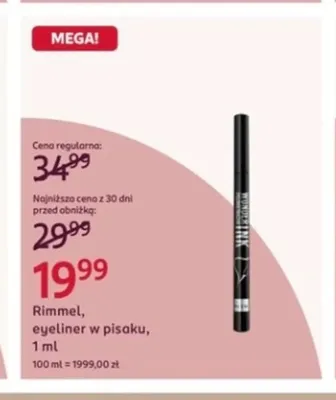 Eyeliner w pisaku Rimmel promocja w Rossmann