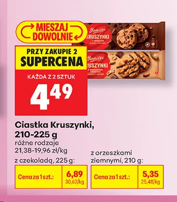 Ciastka Kruszynki z czekoladą Bonitki promocja w Biedronka