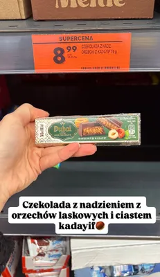 Czekolada z nadzieniem z orzechów laskowych i ciastem kadayif promocja w Biedronka