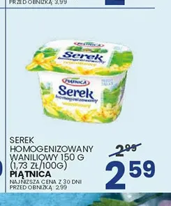 Serek homogenizowany waniliowy Piątnica promocja w Wafelek
