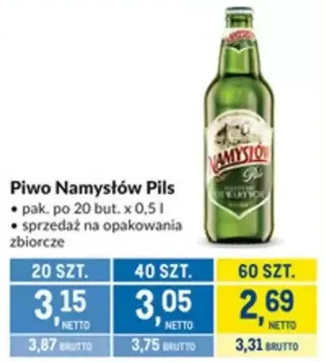 Piwo Namysłów Pils promocja w Makro