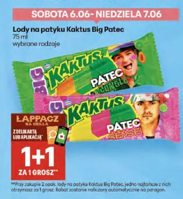 Lody na patyku Kaktus Big Patec Jungle promocja w Delikatesy Centrum