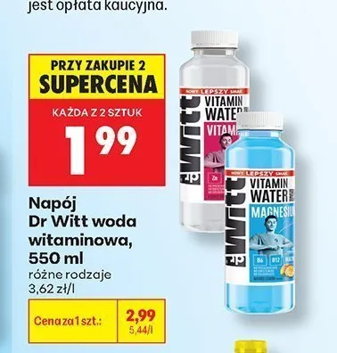 Napój Dr Witt woda witaminowa Magnesium promocja w Biedronka