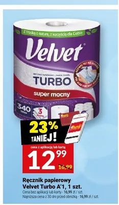 Ręcznik papierowy Velvet Turbo super mocny 1szt. promocja w Twój Market