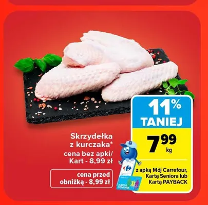 Skrzydełka z kurczaka promocja w Carrefour
