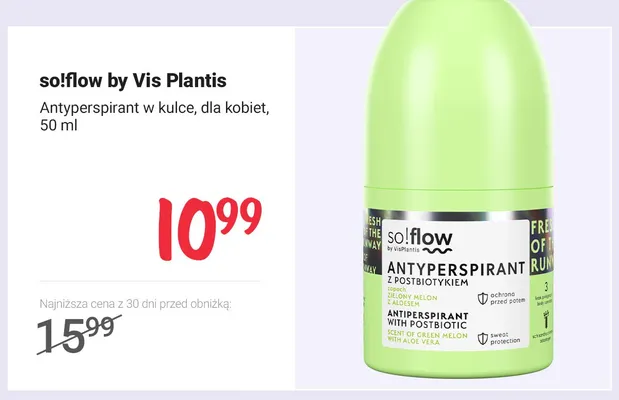 Antyperspirant w kulce dla kobiet so!flow by Vis Plantis promocja w Rossmann