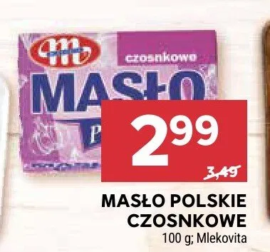 Masło polskie czosnkowe Mlekovita promocja w Stokrotka