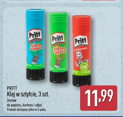 Klej w sztyfcie Pritt 3-pak promocja w Aldi