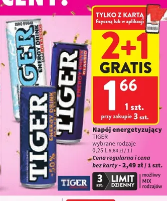 Napój energetyzujący Tiger promocja w Intermarche