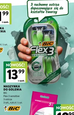 Maszynka do golenia BIC Flex 3 Sensitive 3 ostrza promocja w Intermarche
