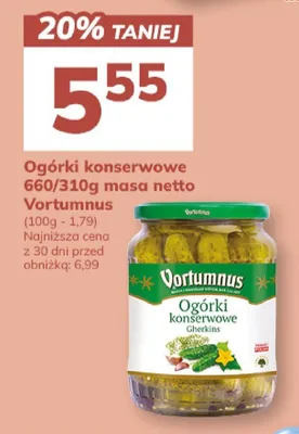 Ogórki konserwowe 660/310g masa netto promocja w Hitpol