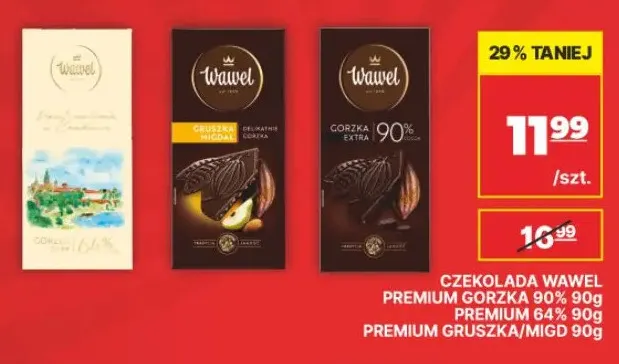 Czekolada Premium gorzka 90% Wawel promocja w API Market