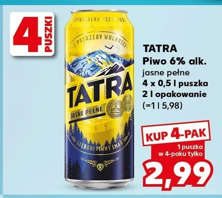 Piwo 6% alk. jasne pełne promocja w Kaufland