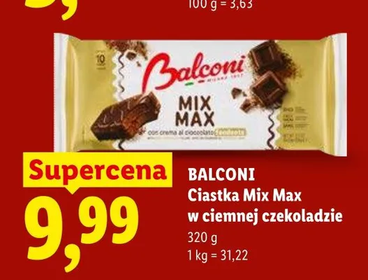 Ciastka Mix Max w ciemnej czekoladzie Balconi promocja w Lidl