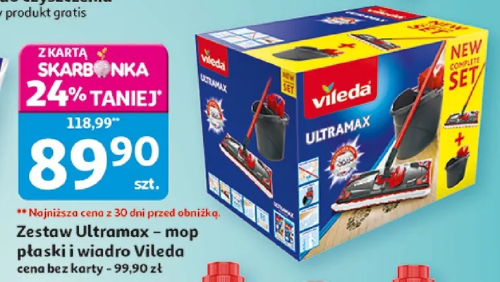 Zestaw Ultramax – mop płaski i wiadro promocja w Auchan