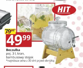 Beczułka 3 l z kranem i stojakiem bambusowym promocja w Prymus AGD