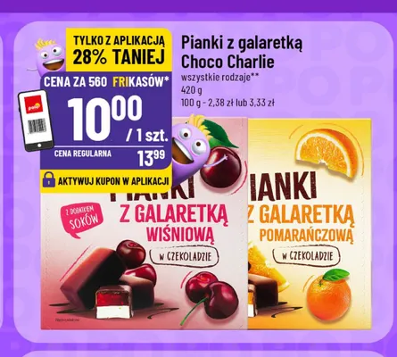 Pianki z galaretką pomarańczową w czekoladzie Choco Charlie promocja w POLOmarket