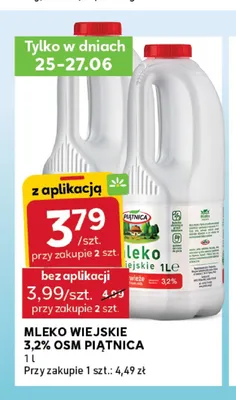 Mleko wiejskie 3,2% OSM Piątnica promocja w Stokrotka