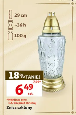 Znicz szklany promocja w Auchan