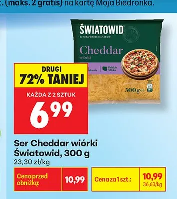 Ser Cheddar wiórki Światowid promocja w Biedronka