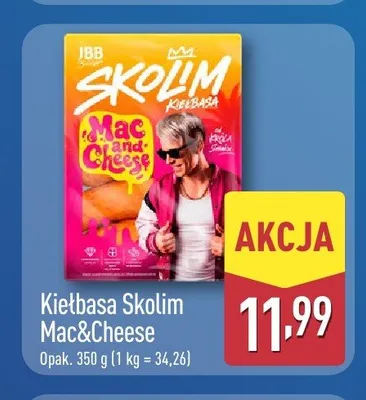 Kiełbasa Skolim Mac&Cheese JBB Bałdyga promocja w Aldi