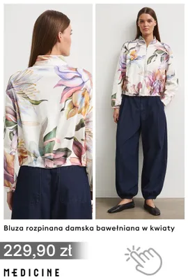 Bluza rozpinana damska bawełniana w kwiaty Medicine promocja w Medicine