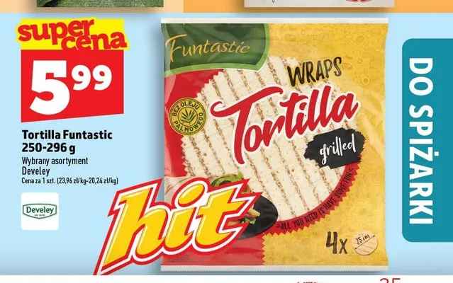 Tortilla Funtastic Wraps Grilled promocja w TOPAZ