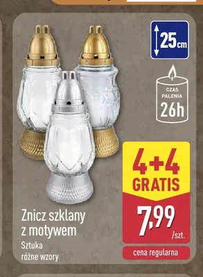 Znicz szklany z motywem promocja w Aldi