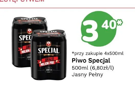 Piwo Specjal Jasny Pełny promocja w Limonka