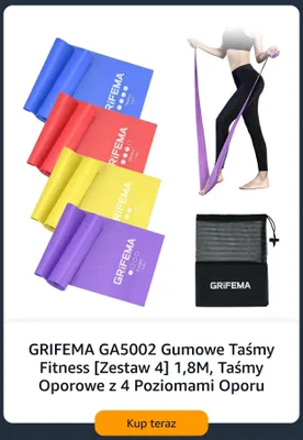 Gumowe taśmy fitness Grifema GA5002 promocja w Amazon