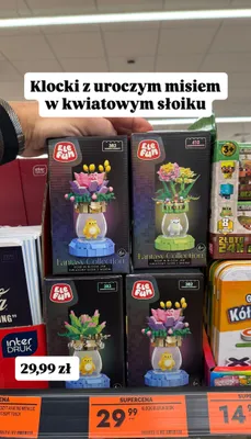 Klocki z misiem w kwiatowym słoiku Fantasy Collection promocja w Biedronka