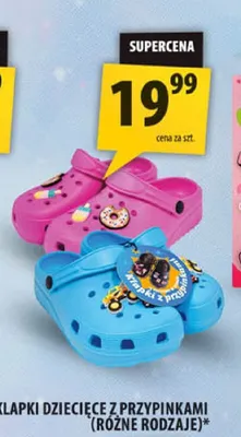 Klapki dziecięce z przypinkami promocja w Arhelan