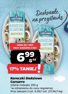 Koreczki śledziowe bałtyckie Corsarro promocja w Netto