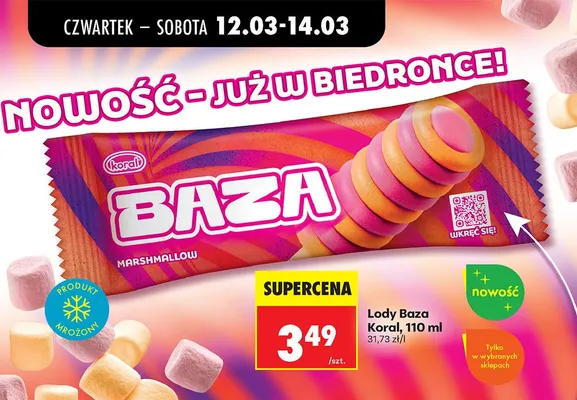 Lody Baza marshmallow promocja w Biedronka