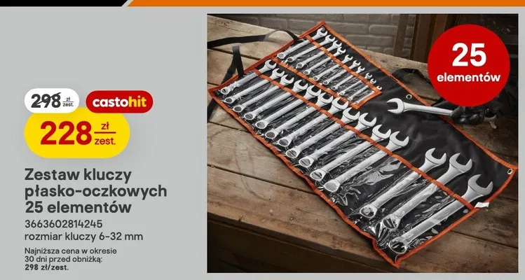 Zestaw kluczy płasko-oczkowych Magnusson 25 elementów promocja w Castorama