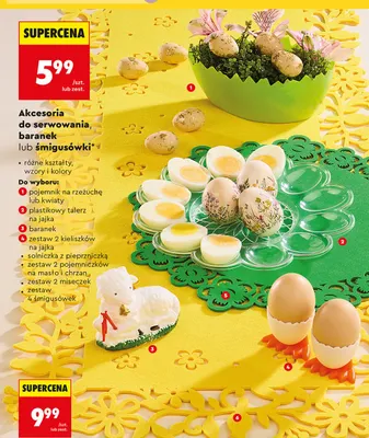 Akcesoria wielkanocne do serwowania, baranek lub śmigusówki, różne rodzaje promocja w Biedronka