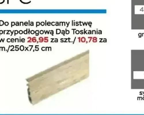 Listwa przypodłogowa Dąb Toskania 250x7,5cm promocja w Abra Meble