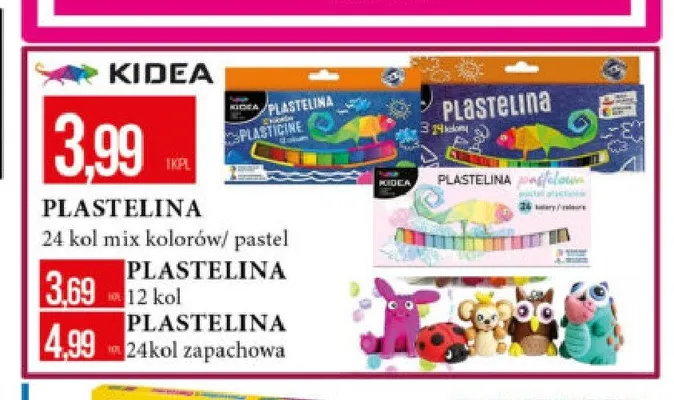 Plastelina Kidea 24 kol mix kolorów/pastel promocja w Leclerc