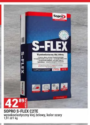 Klej żelowy wysokoelastyczny S-Flex C2TE szary Sopro promocja w Merkury Market