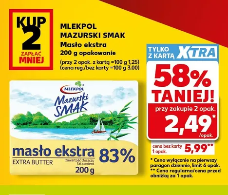 Masło ekstra Mazurski Smak Mlekpol promocja w Kaufland